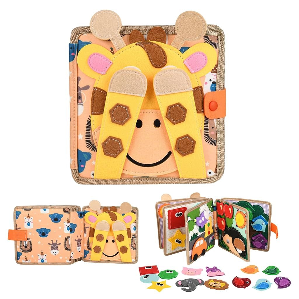 Felt Educational Book 3D ManIPULATION BOOK Sensory Giraffe