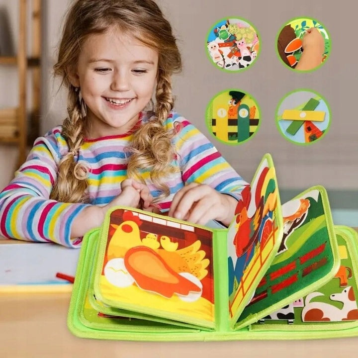 Felt Sensory Manipulation Book Montessori Farm Educational Felt Brand no brand