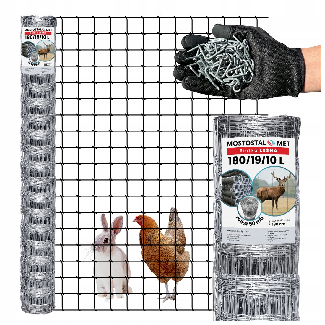 Fence FOREST MESH 180/19/10L 25mb eyelets SQUARES 10x10 DENSE freebie