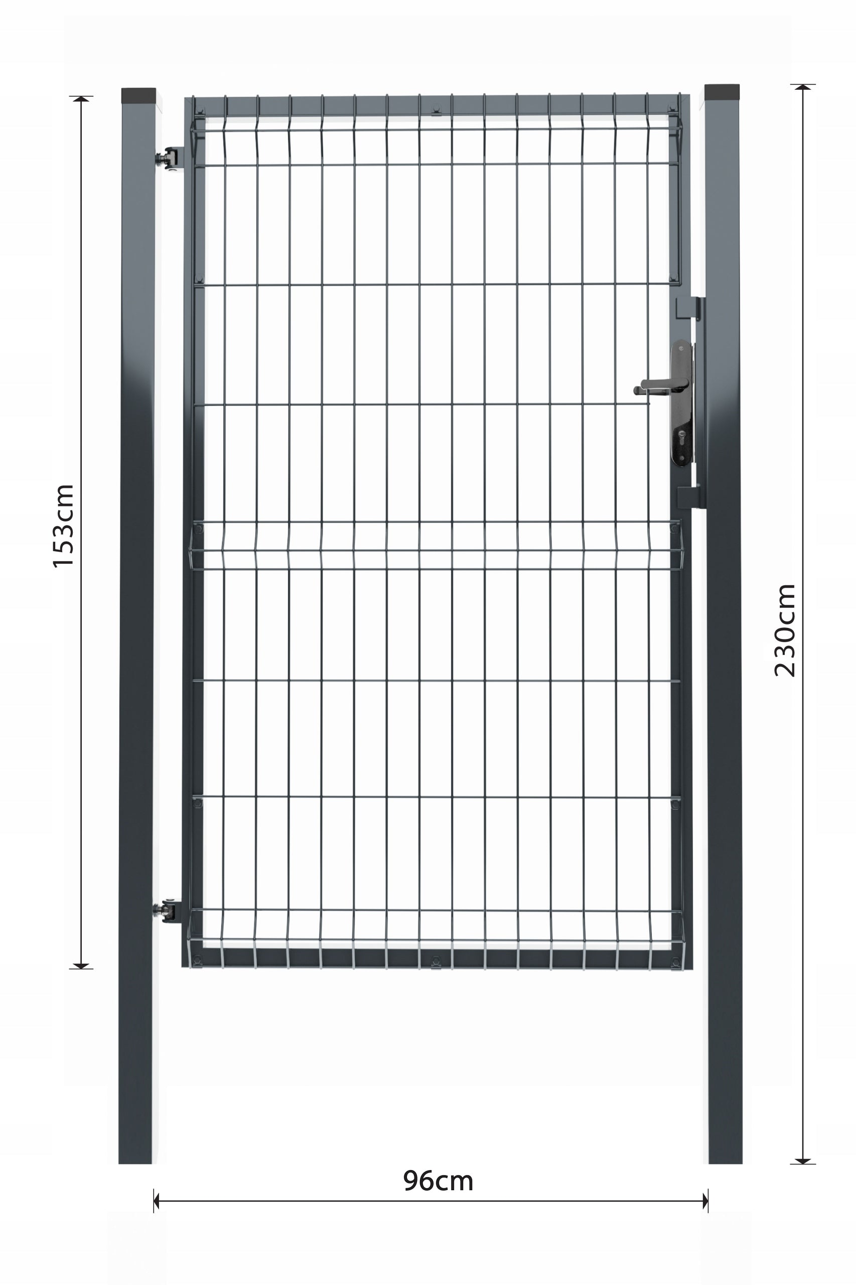 Fence panel gate 3D Color Graphite 153cm