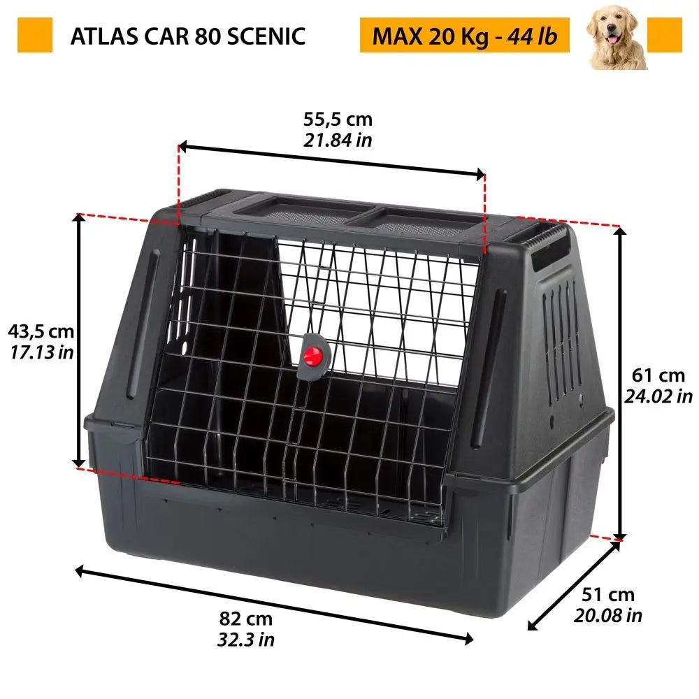Ferplast Atlas Car Scenic, dog transport cage, black - 82x51x61cm Manufacturer code 423356
