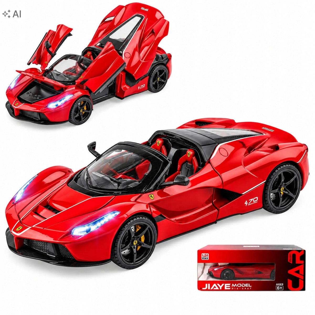 Ferrari LaFerrari Aperta F70 Convertible 1:24 Metal Model LED Light Sound