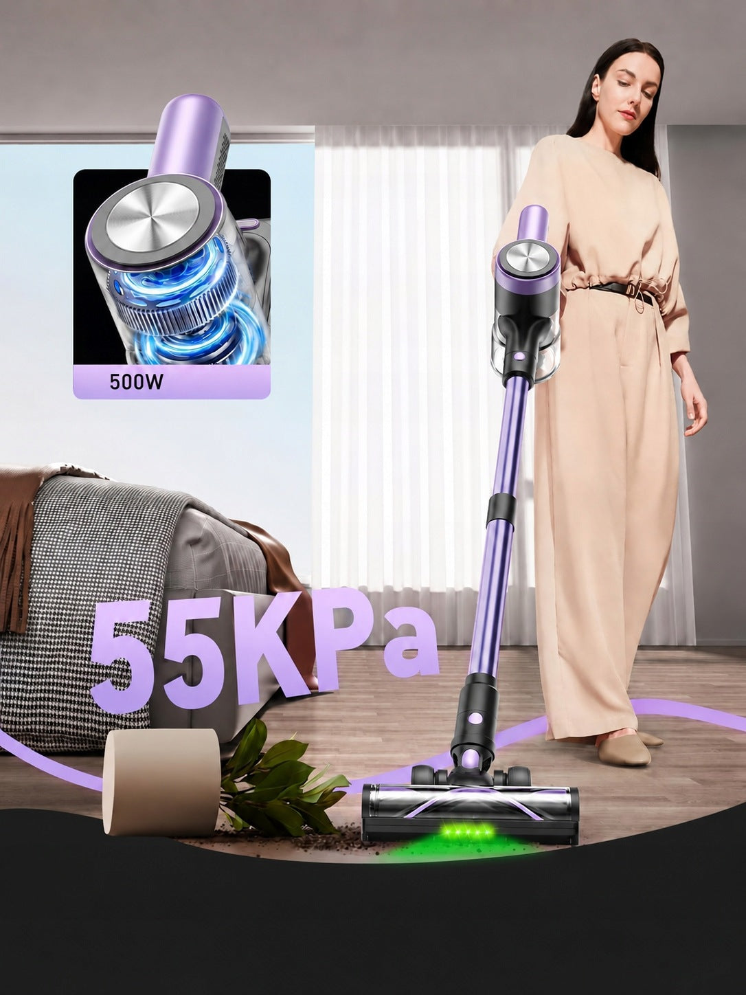 Feward H28 500w 55KPA Upright Cordless Vacuum Cleaner New Update Brand Laresar