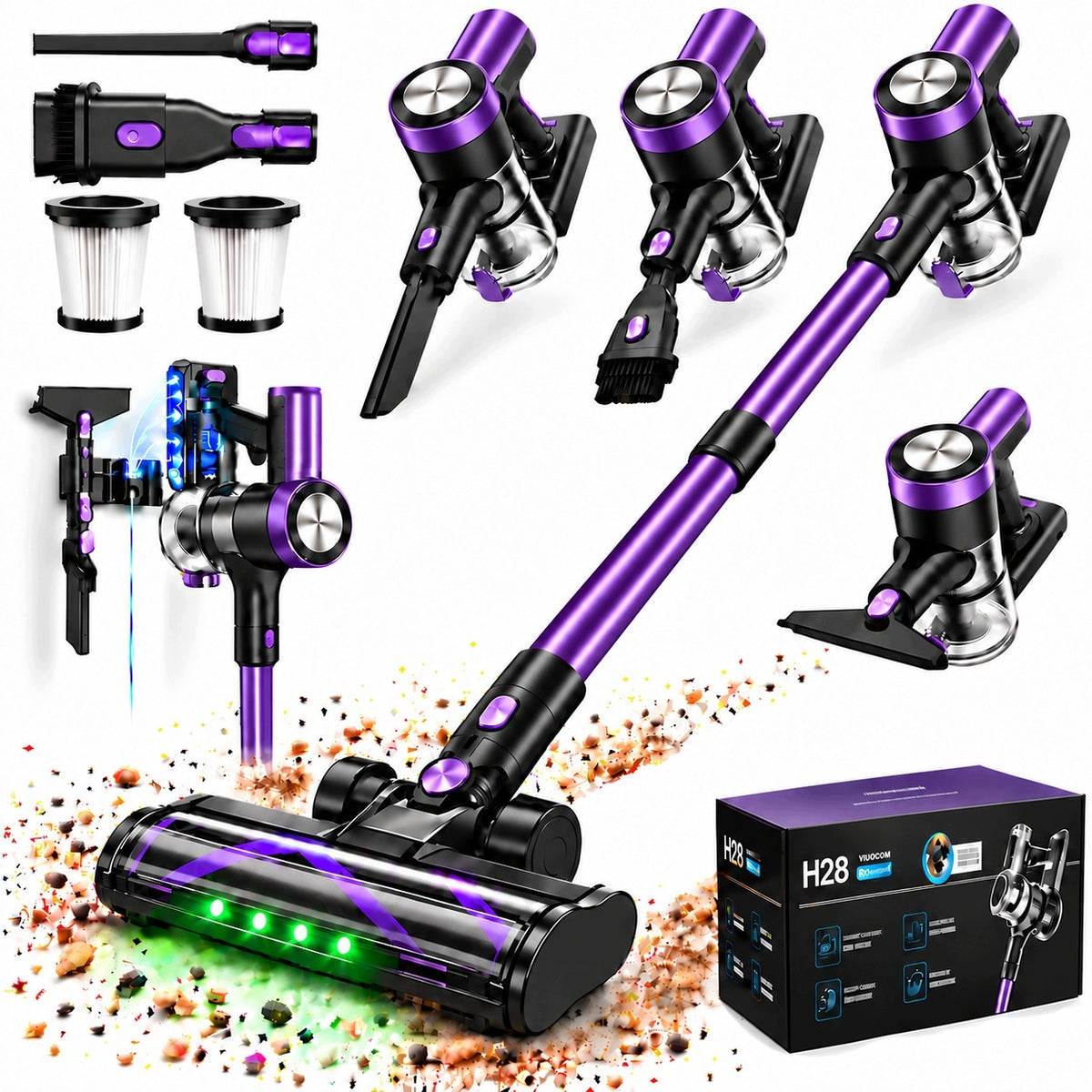 Feward H28 500w 55KPA Upright Cordless Vacuum Cleaner New Update