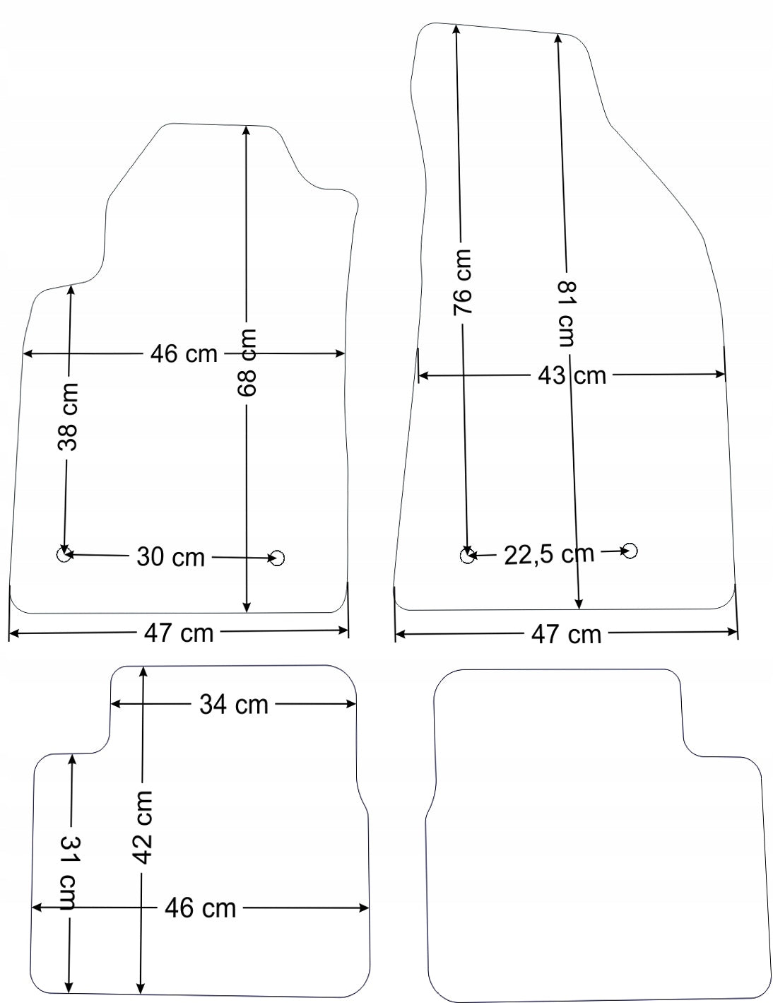 Fiat Bravo 2006-2015r. Black velour rugs - Economy. Manufacturer Aldos