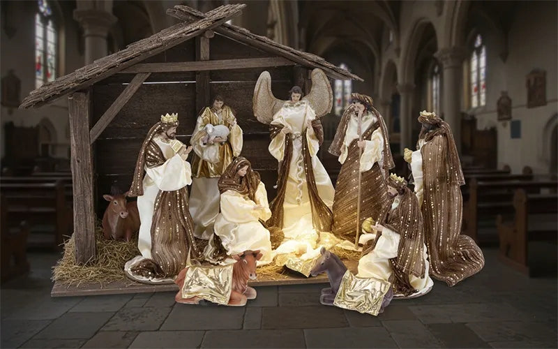 Figures for Christmas nativity scene up to 33 cm set of 10 figurines Packaging status original