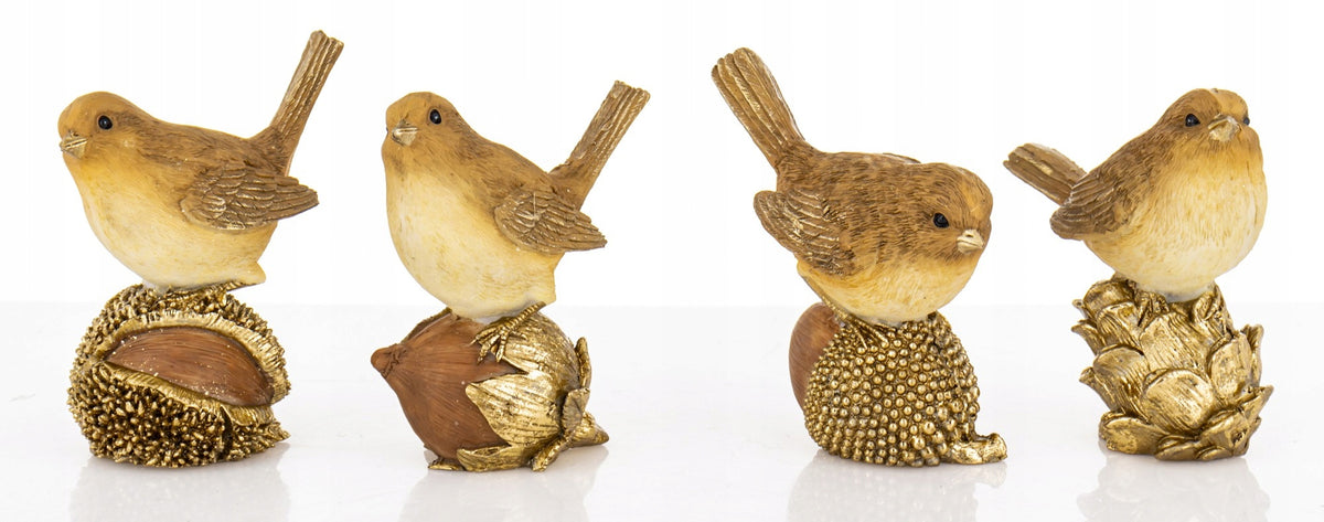 Figurine Bird Gold Elegant Figure Decoration Ornament for Your Interior Brand Domdekoracji