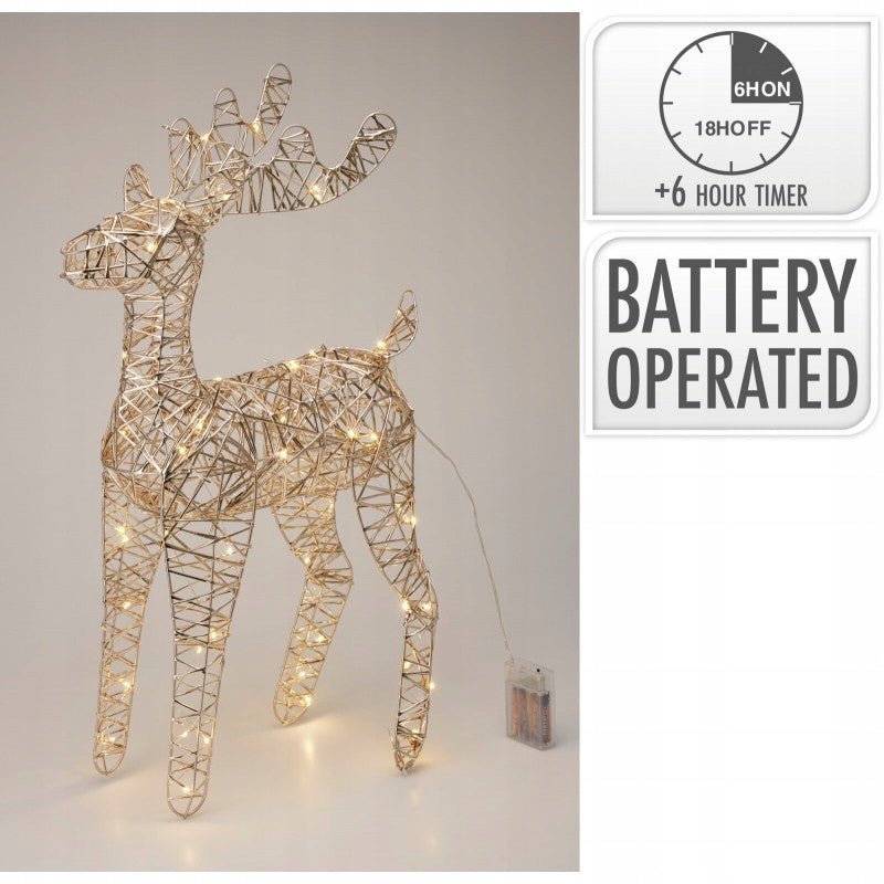 Figurine Christmas Reindeer decoration gold LED 60 cm Brand Koopman