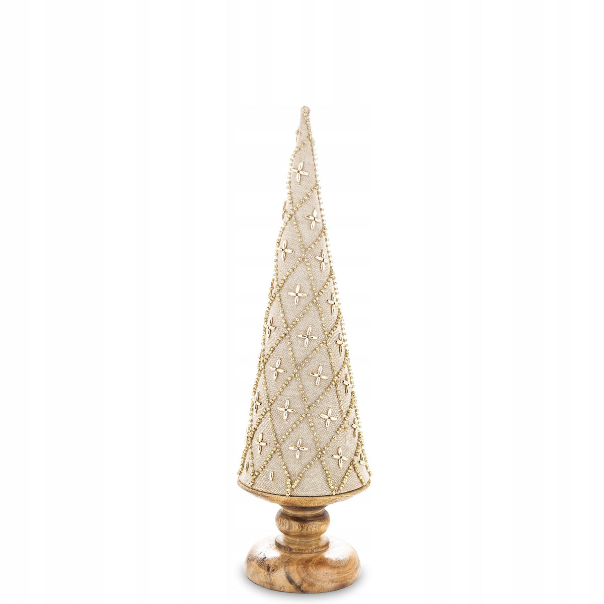 Figurine Christmas tree Alpine wooden beige 31x10x10 cm