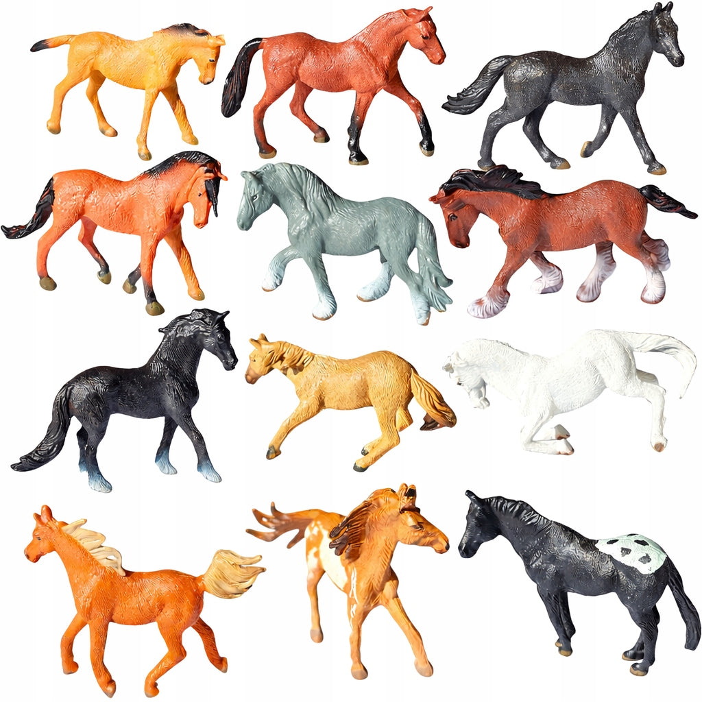 Figurines HORSES set of 12 figurines animals figurines horse different breeds collection