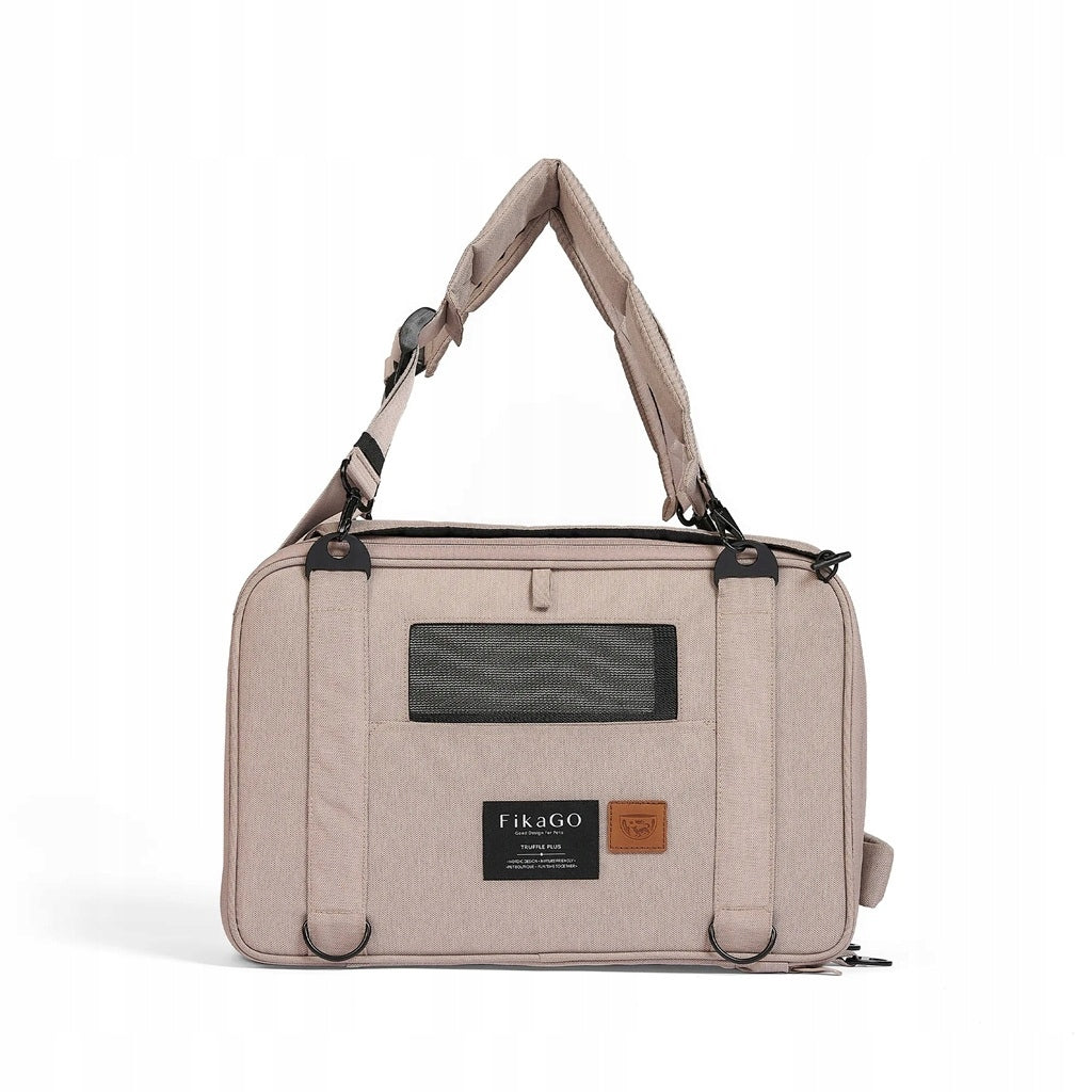 FikaGO TRUFFLE PLUS transporter bag cat dog backpack, beige, up to 10 kg