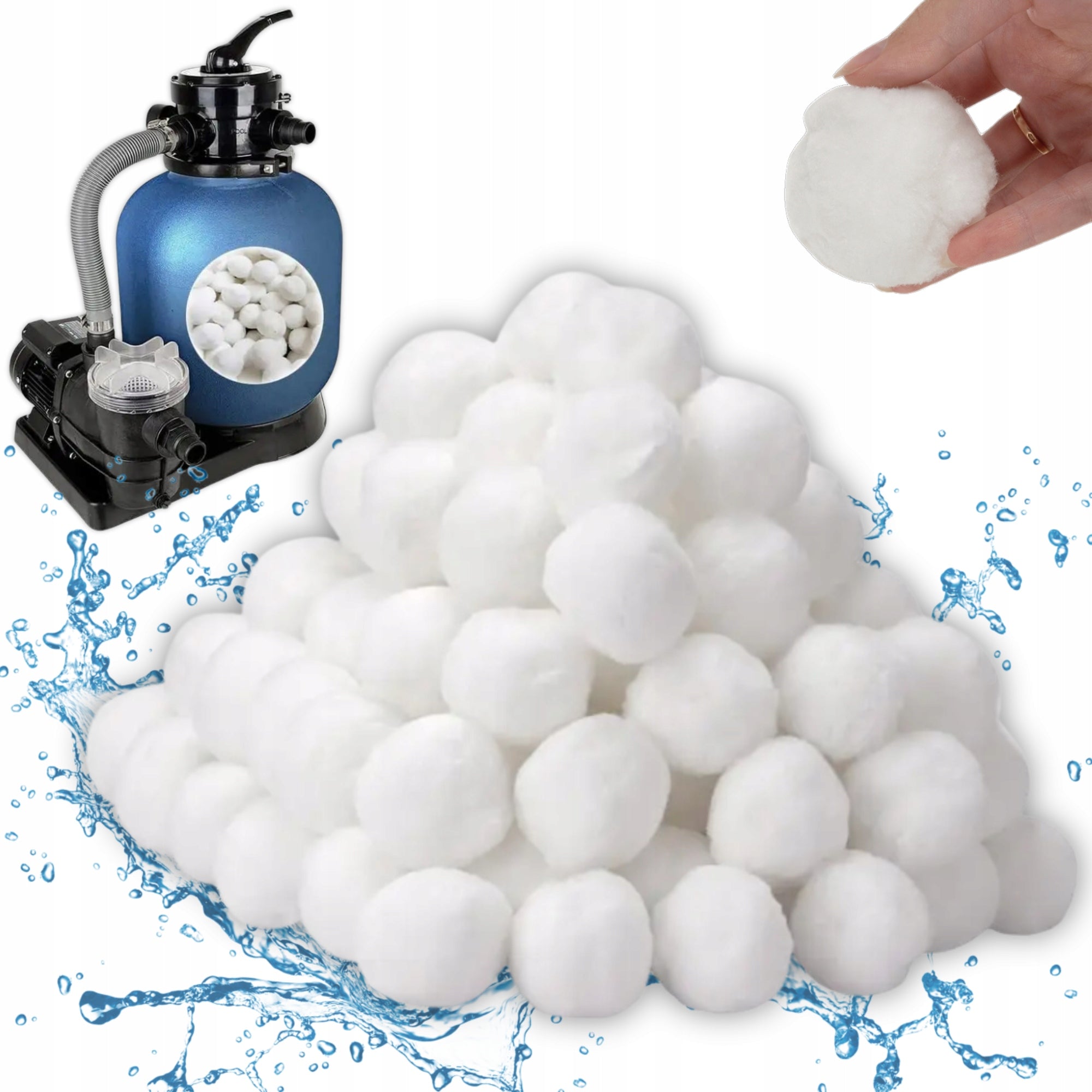 Filter Balls for Sand Pump Pool 1,4 kg Refill for Pool Pump