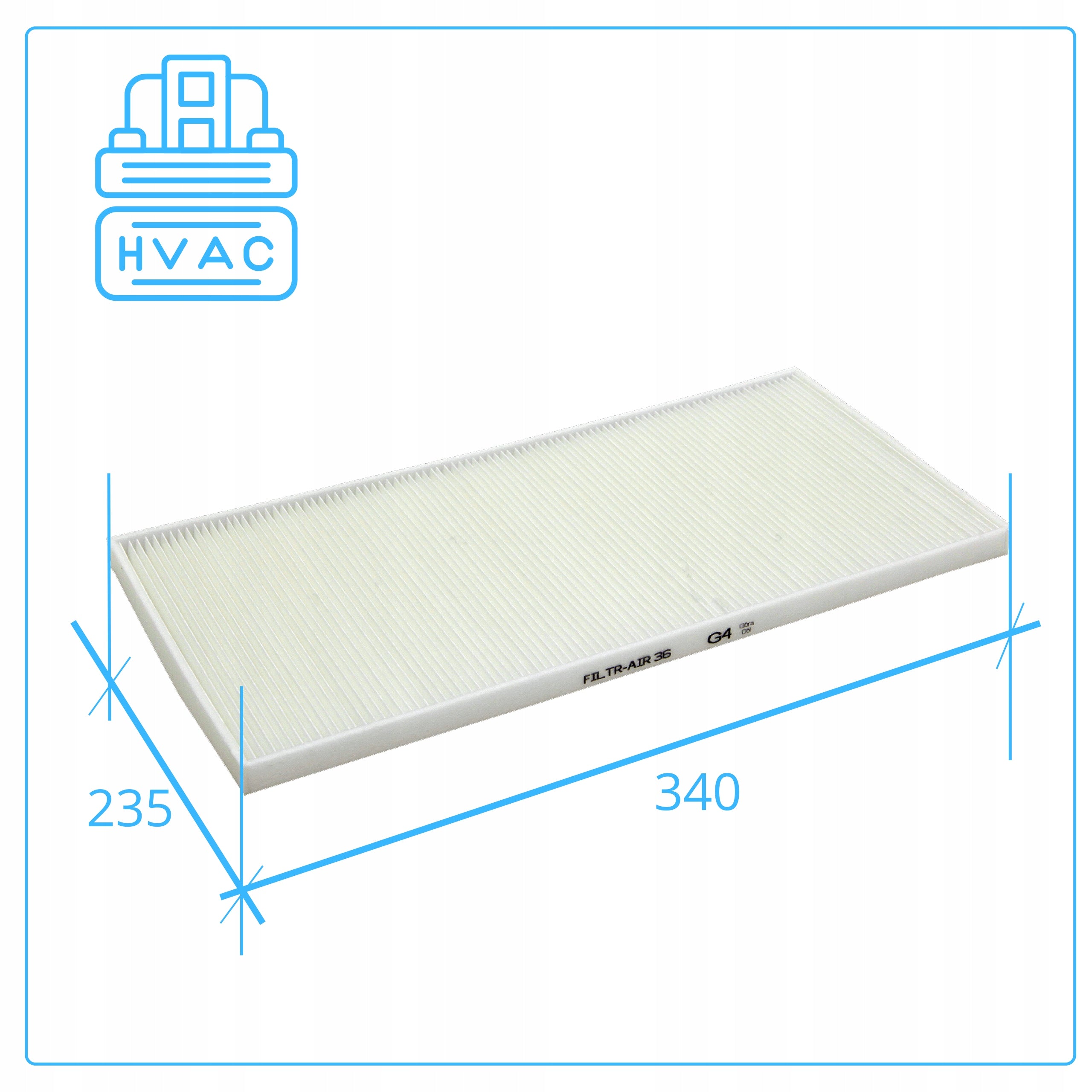 Filter G4 Mistral Smart 300 EC Recuperator Pro-Vent Mistral Clean Air Manufacturer code MISSMART300G4