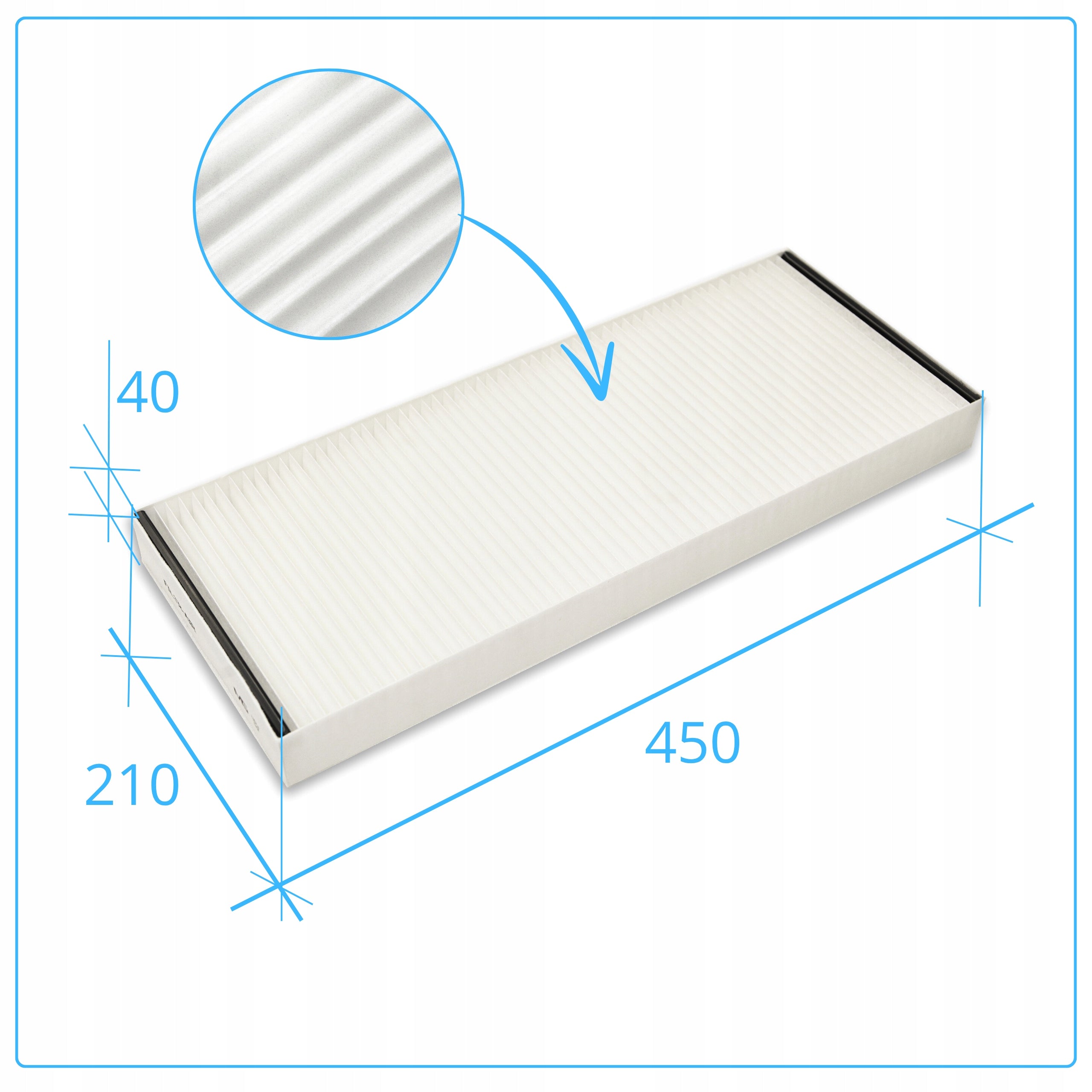 Filter M5 Ventilus 390 450 SE HR Q1 Main filter M5 450 x 210 x 40 mm Packaging status original