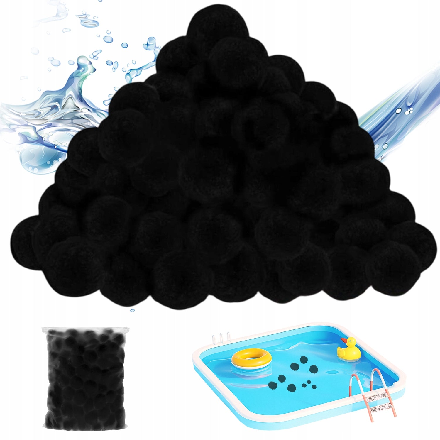 Filter balls for swimming pool 700g – 10x more effective polyester fiber