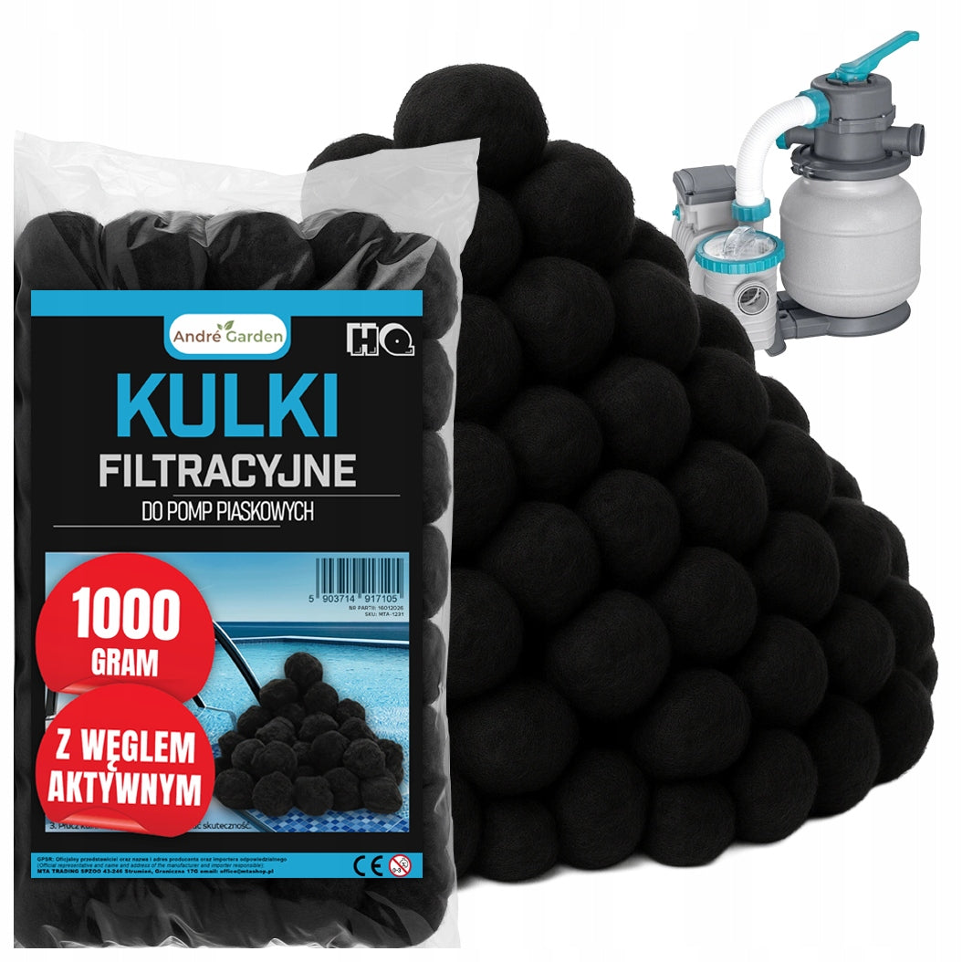 Filter balls for swimming pool filter pumps large 1000g 1KG ACTIVE CARBON