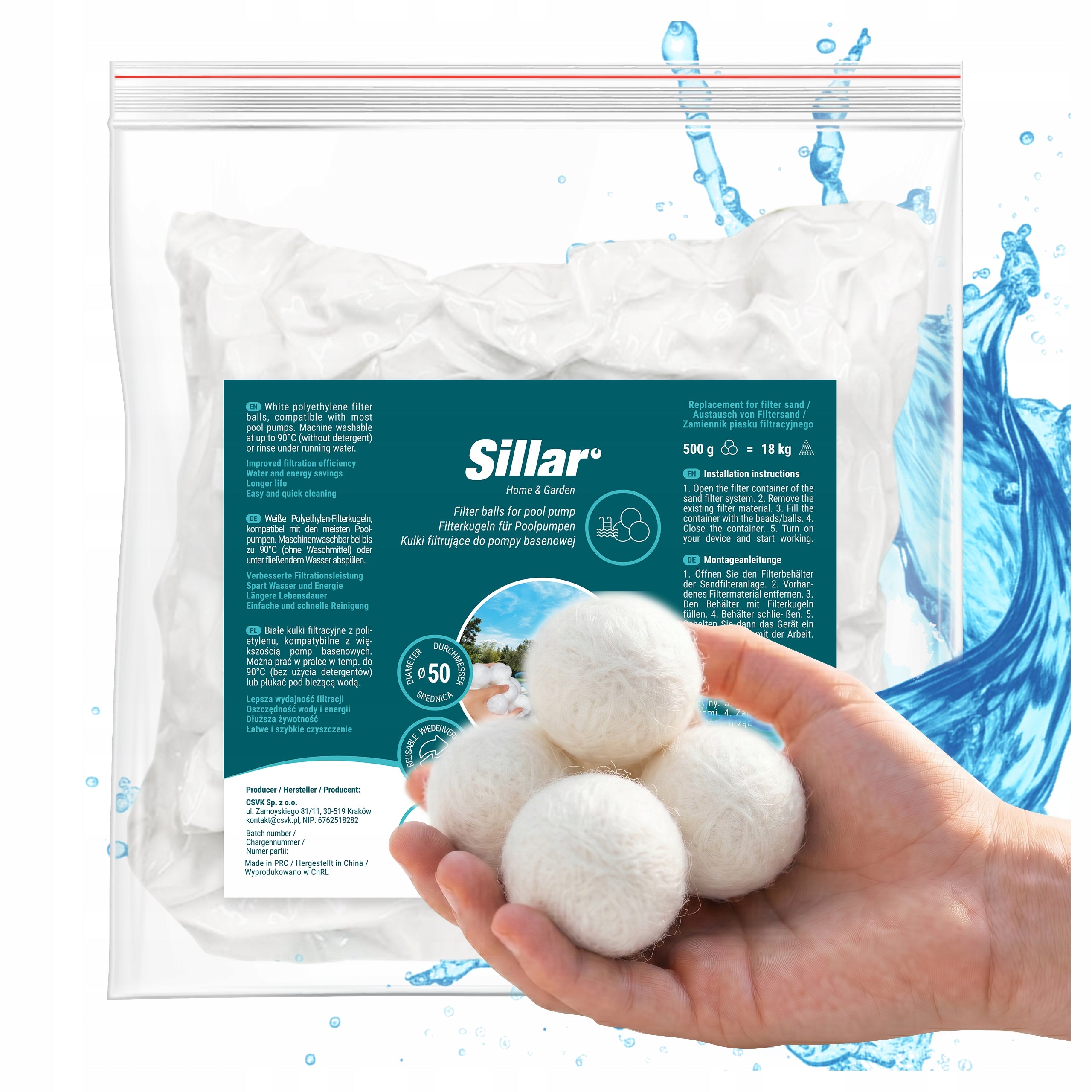 Filter balls sand pump cartridge for jacuzzi pool 500g 0,5kg