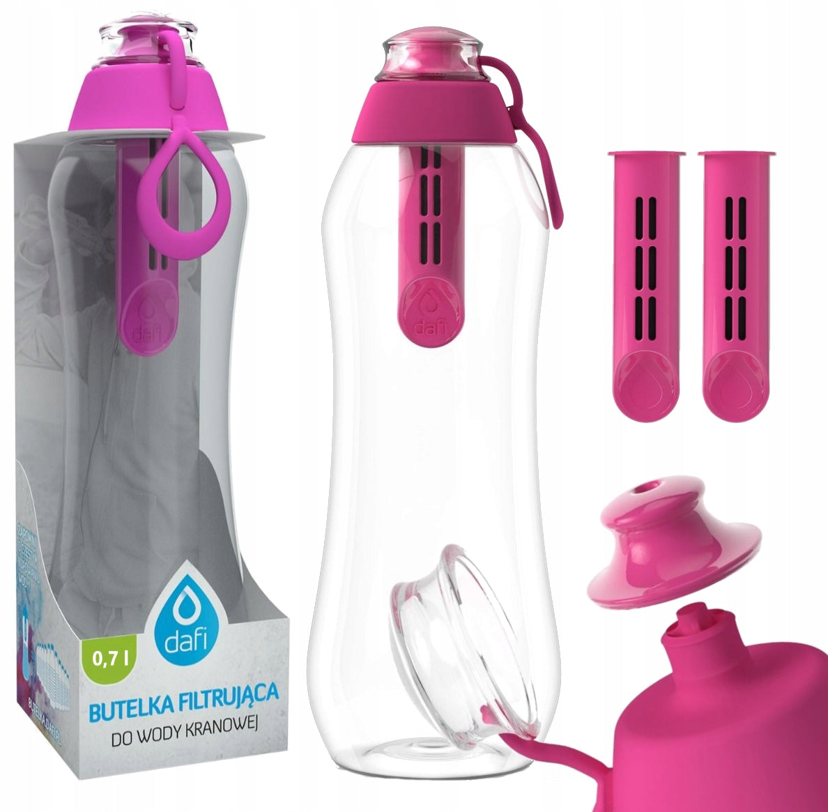 Filter bottle + 2 filters Dafi 0,7 L Pink