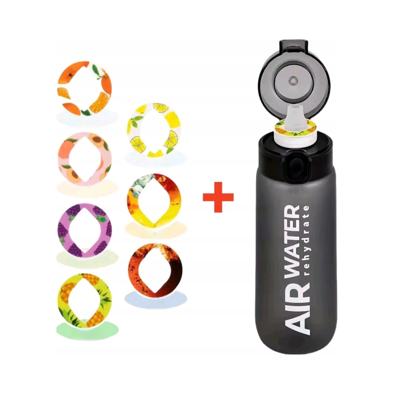 Filter bottle AIR WATER 0,75 l silver with 7 flavour cartridges