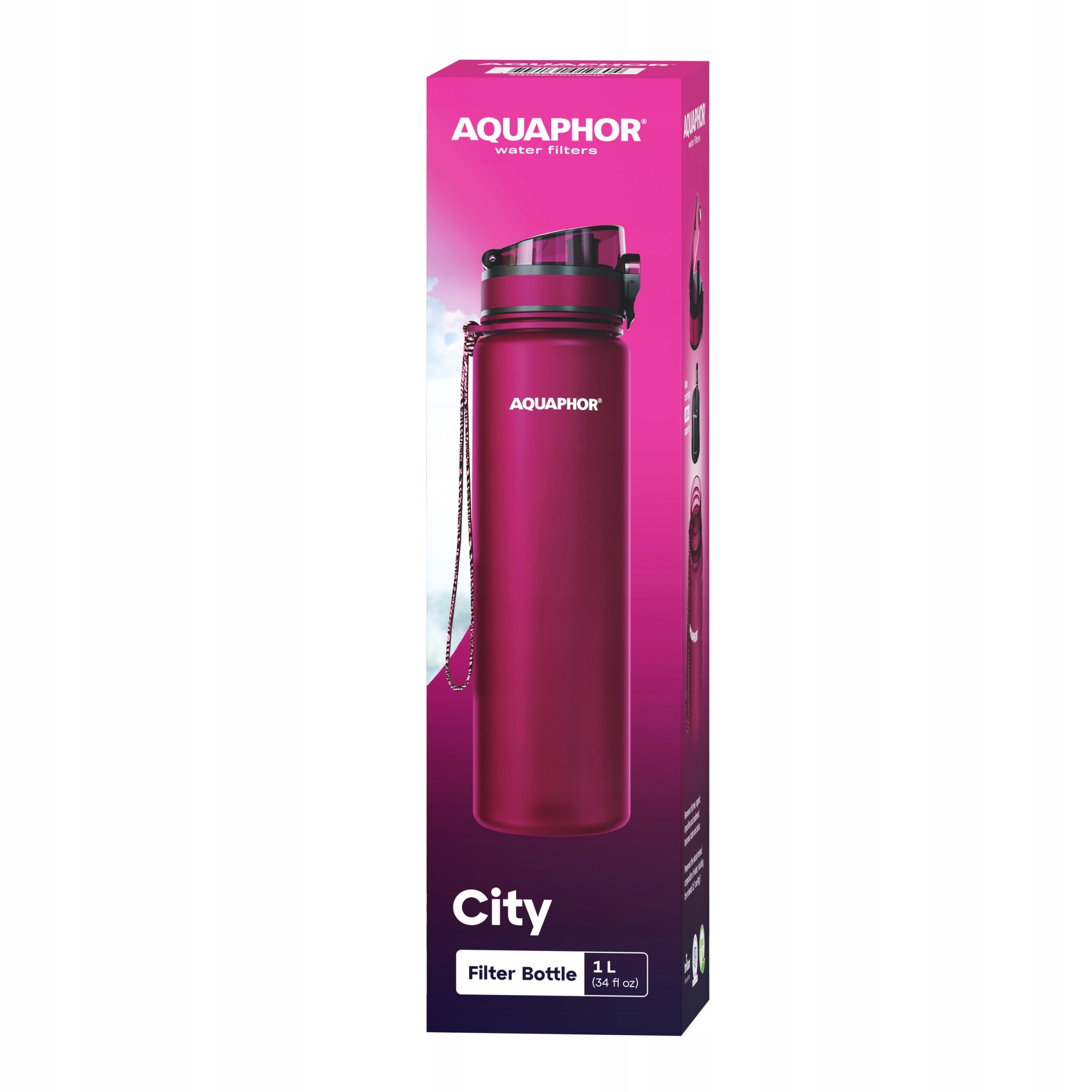 Filter bottle Aquaphor City MAXI 1l, burgundy Manufacturer code City 1l