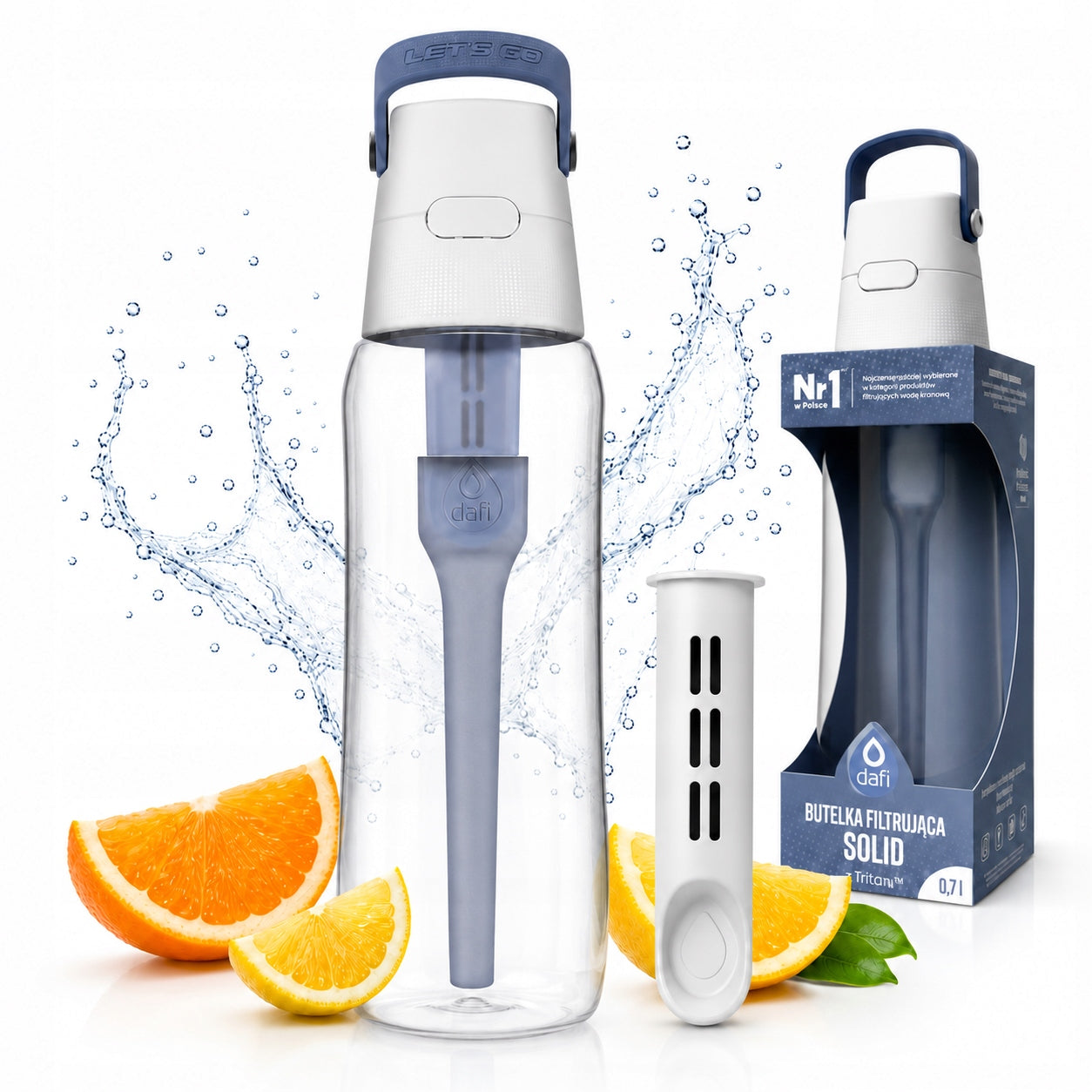 Filter bottle Dafi SOLID 0,7 L JEANS / GREY + FILTER