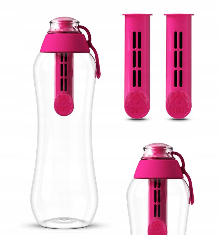 Filter bottle Dafi for water 0,7L SOFT + 2 flamingo pink filters