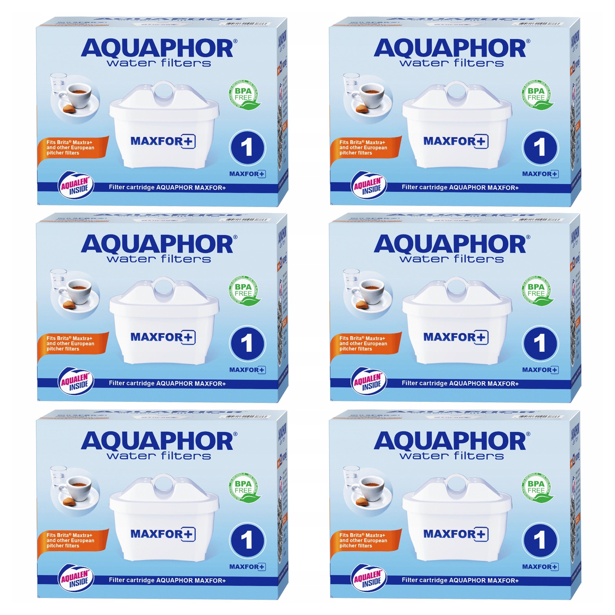 Filter cartridges for jug, Aquaphor Maxfor plus+ water filters, 6 pcs.