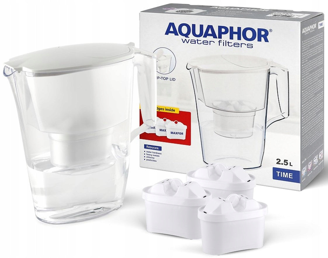 Filter jug Aquaphor Time White 2,5L + 3 cartridges B25 Maxfor