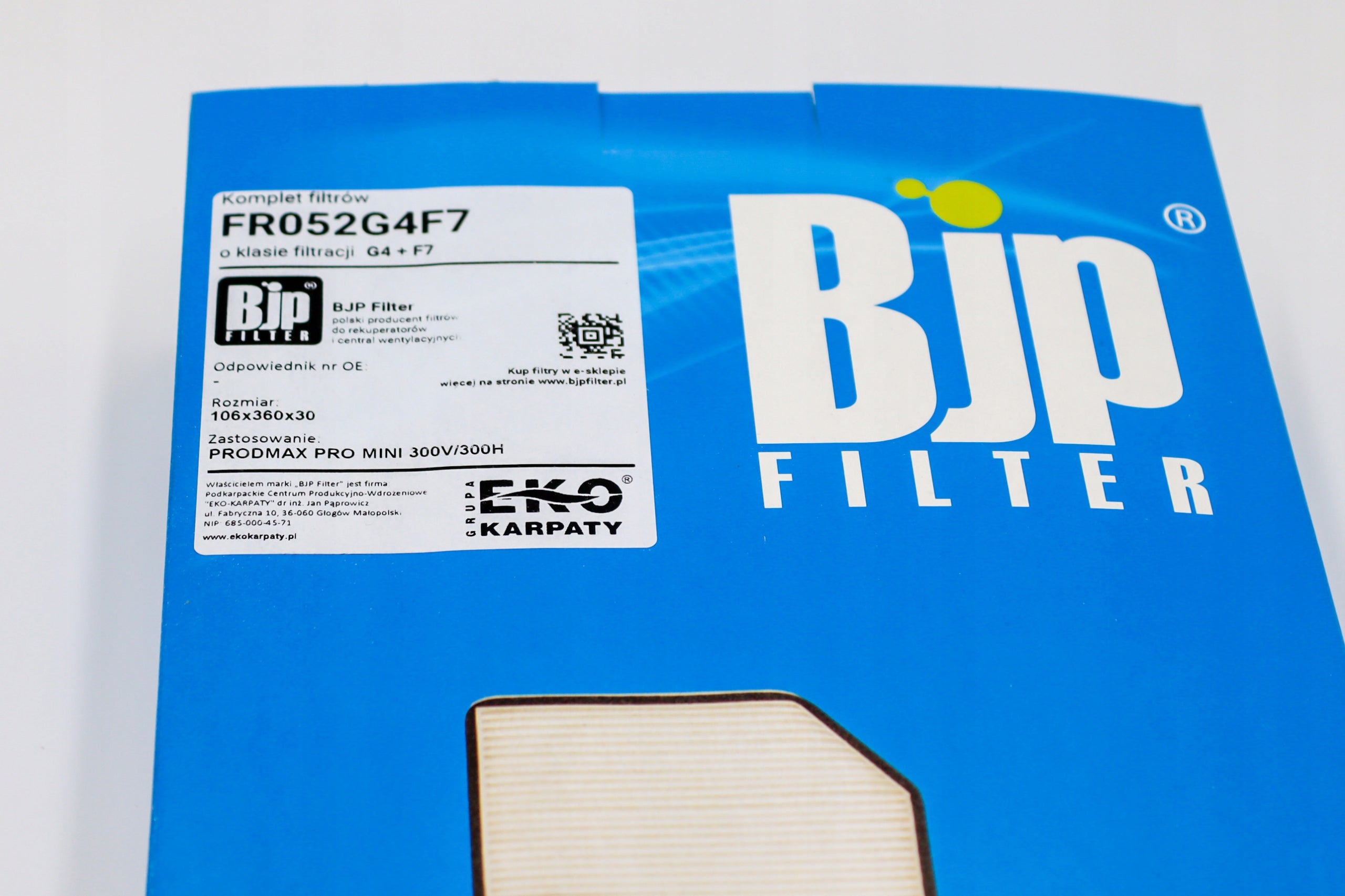 Filter set G4/F7 (106x360x30) for PRODMAX PRO MINI 300V/300H Kind filter
