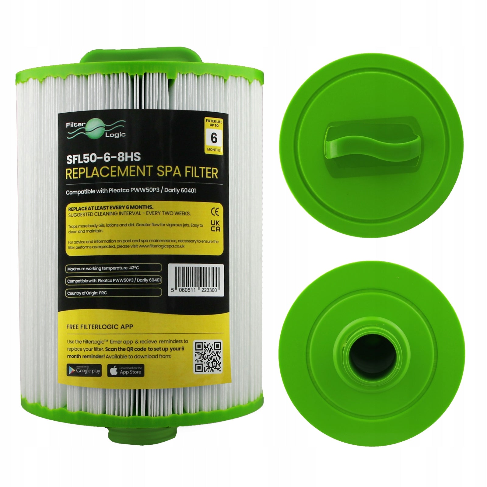 FilterLogic SFL-50-6-8HS pool water cartridge filter compatible with PWW50P3