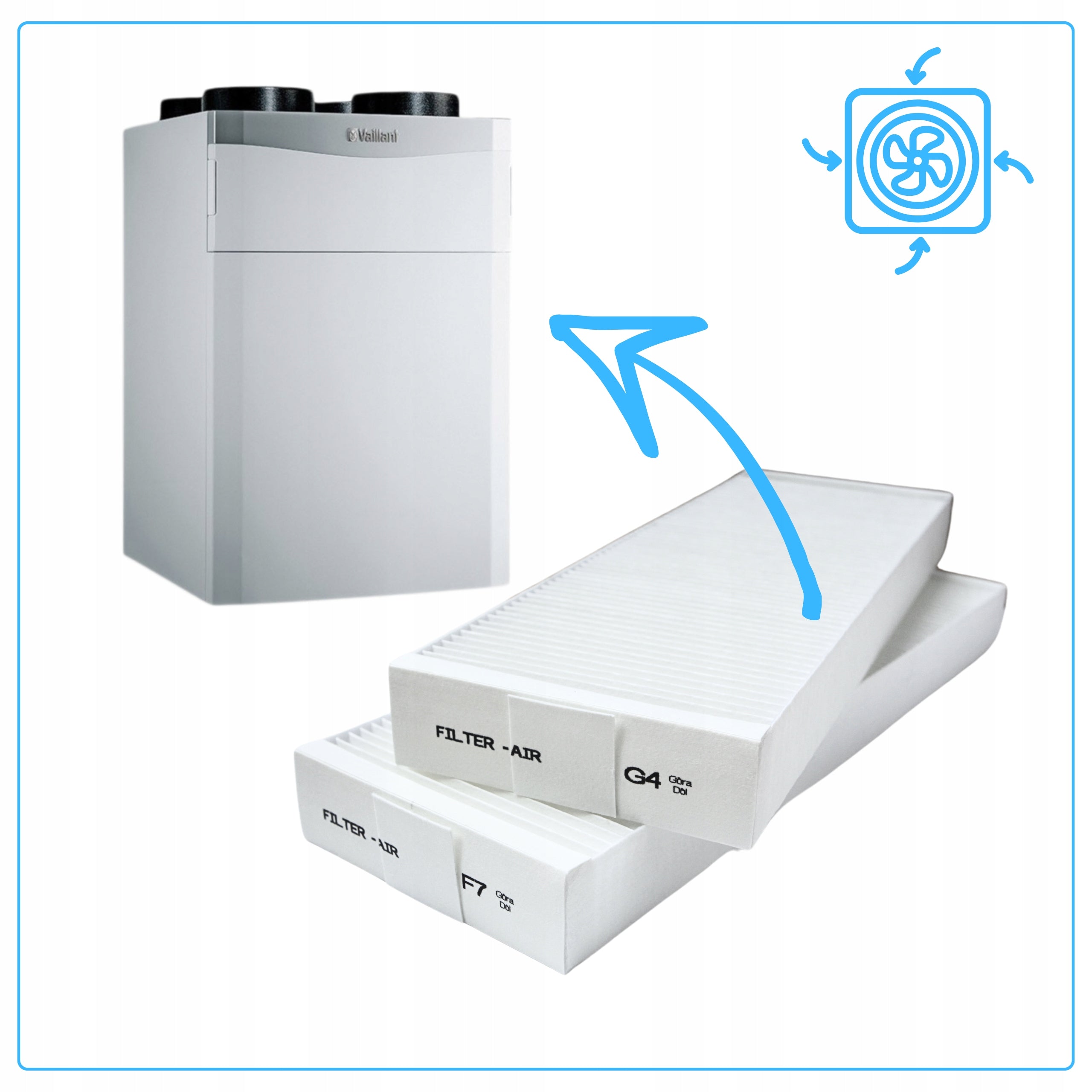 Filters Vaillant Recovair Var 260 360 F7 G4 Set No Pollution Packaging status original