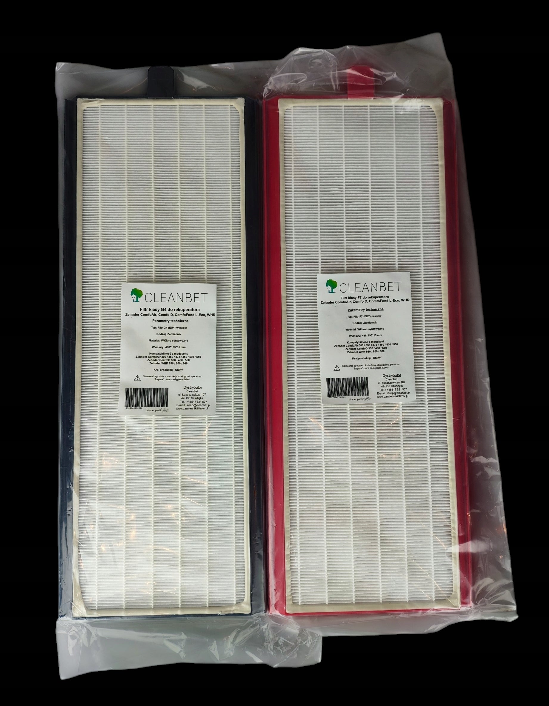 Filters filter for Zehnder ComfoAir / AERIS 350 450 550 G4/F7 recuperator Packaging status original
