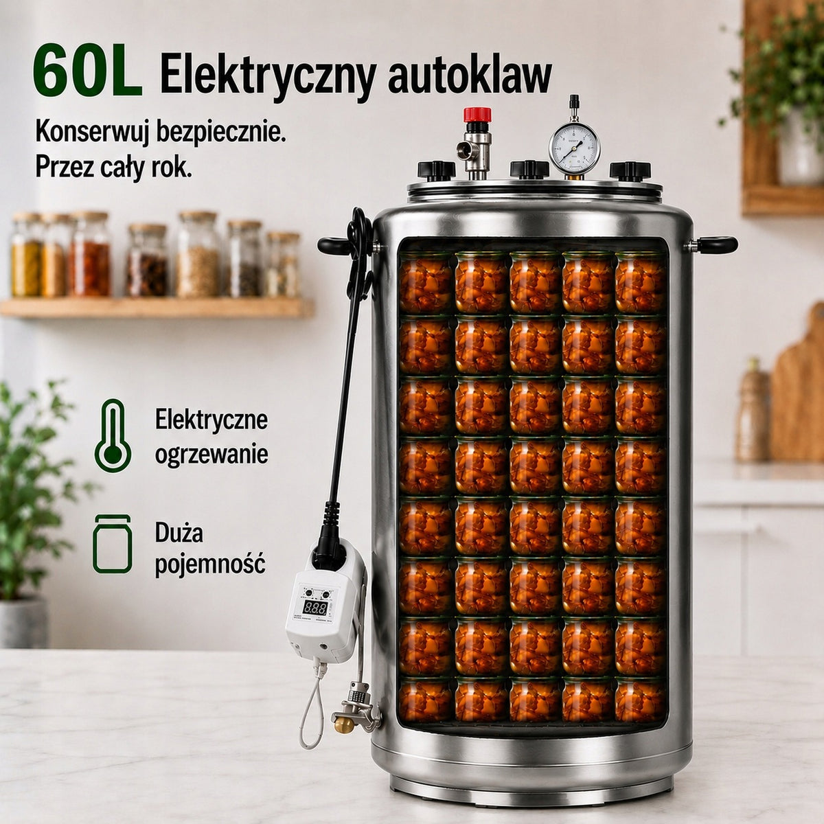 FineSpirit A40 Electric 60L Autoclave for Canning and Vacation Packaging status original