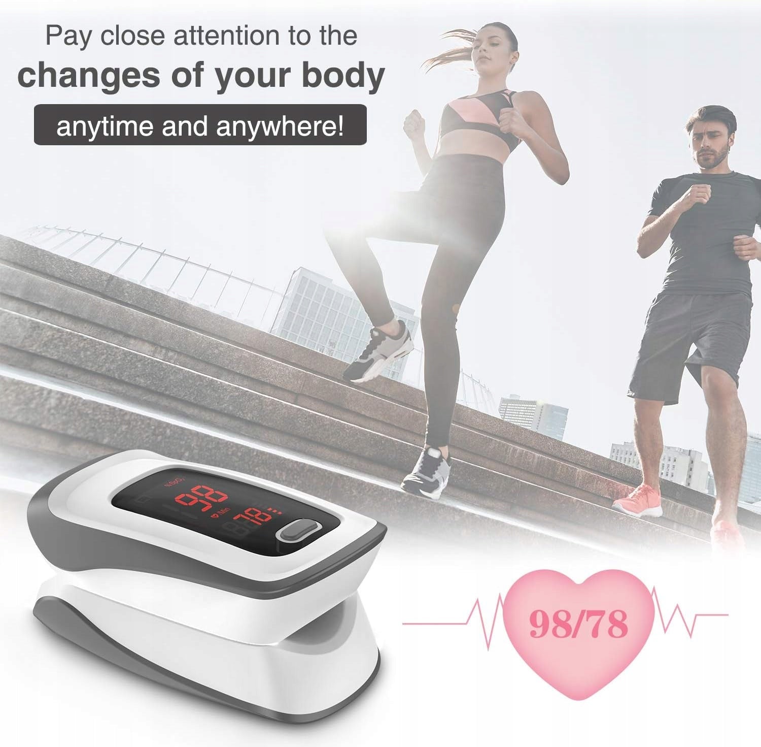 Finger Pulse Oximeter JUMPER SpO2 Pulse PI Large Display Brand Jumper