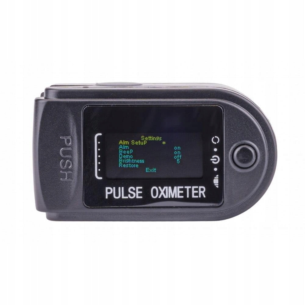 Finger pulse oximeter and LCD heart rate monitor Color black
