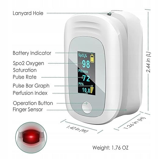 Finger pulse oximeter with OLED display Medical device no