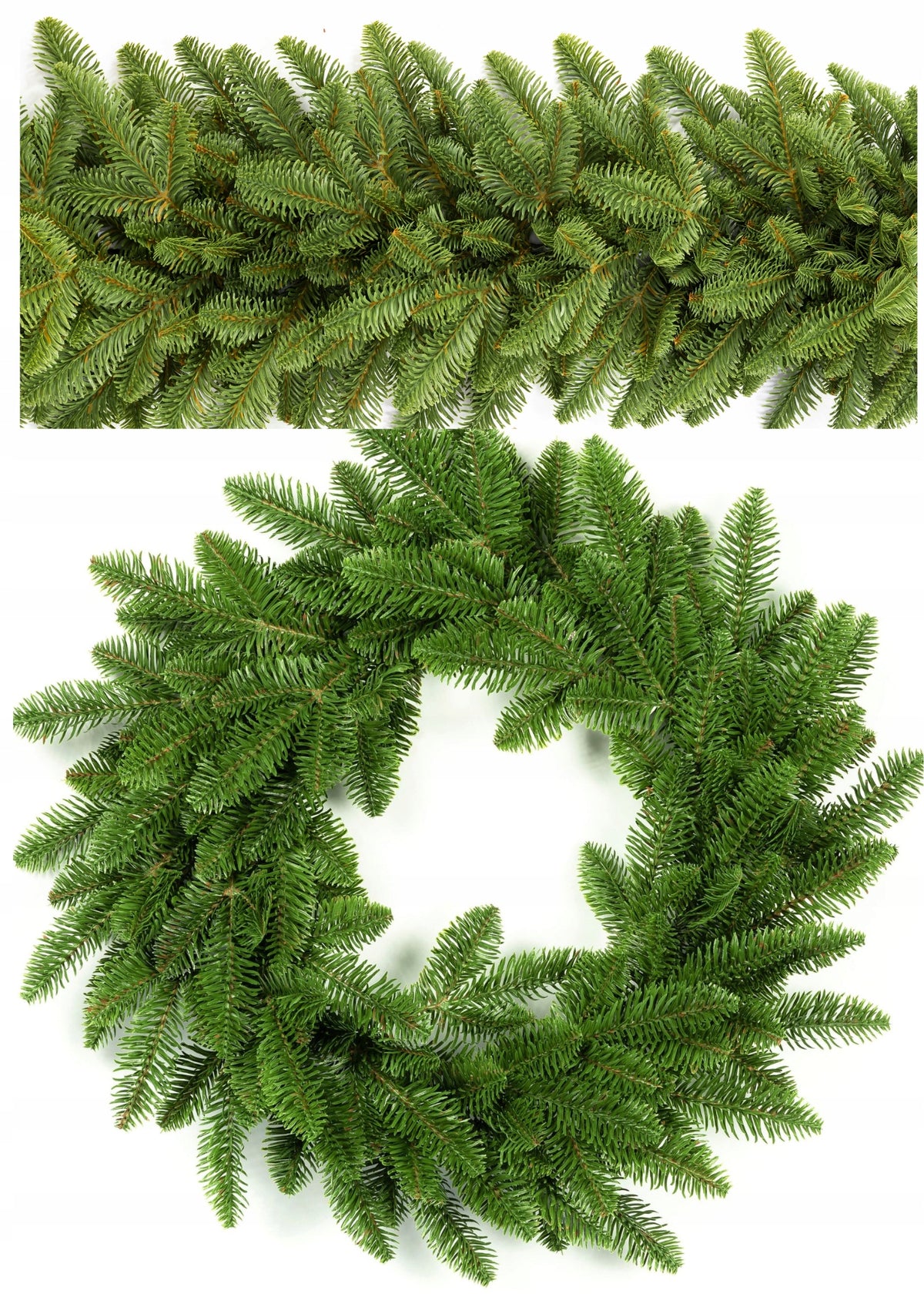 Fir Wreath Light Green 2D 100% PE 60 cm as living for fireplace door ornament