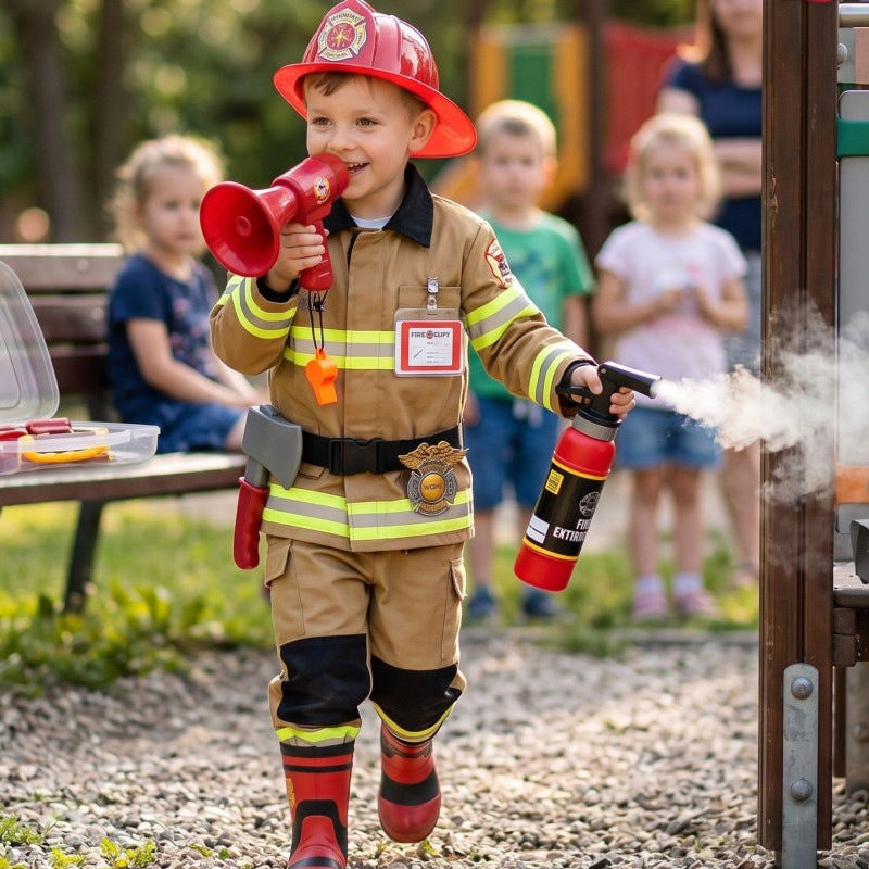 Firefighter Suitcase Set with Fire Extinguisher 7el WOOPIE Packaging status original