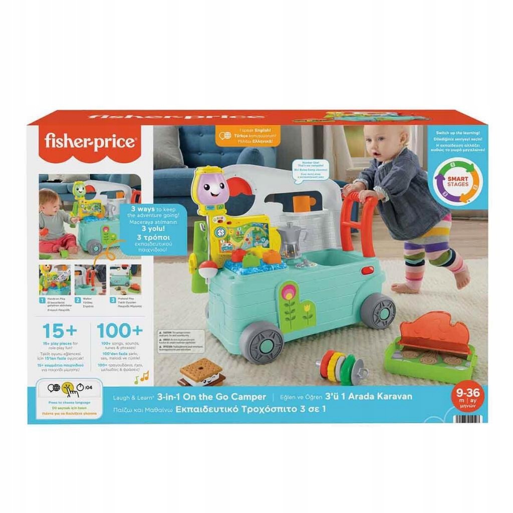 Fisher Price Karavan pro zábavu a učení 3 v 1 - chodítlo Packaging status original