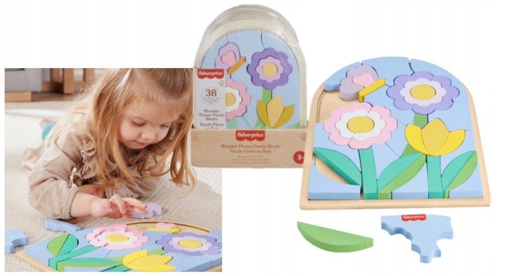 Fisher Price Wood Puzzle Flowers MATTEL HXT97