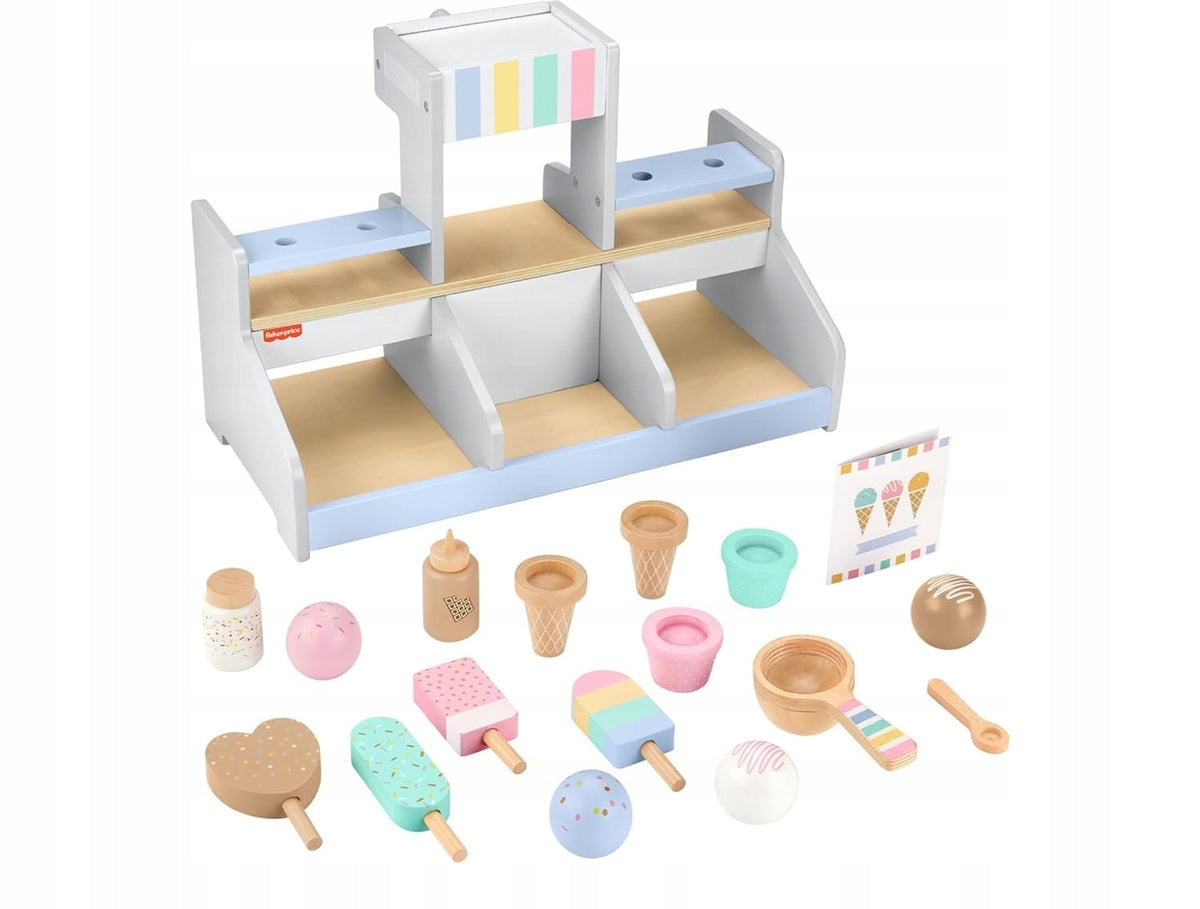 Fisher-Price Wooden Ice Cream Shop HXV21 18 Elements Manufacturer code HXV21