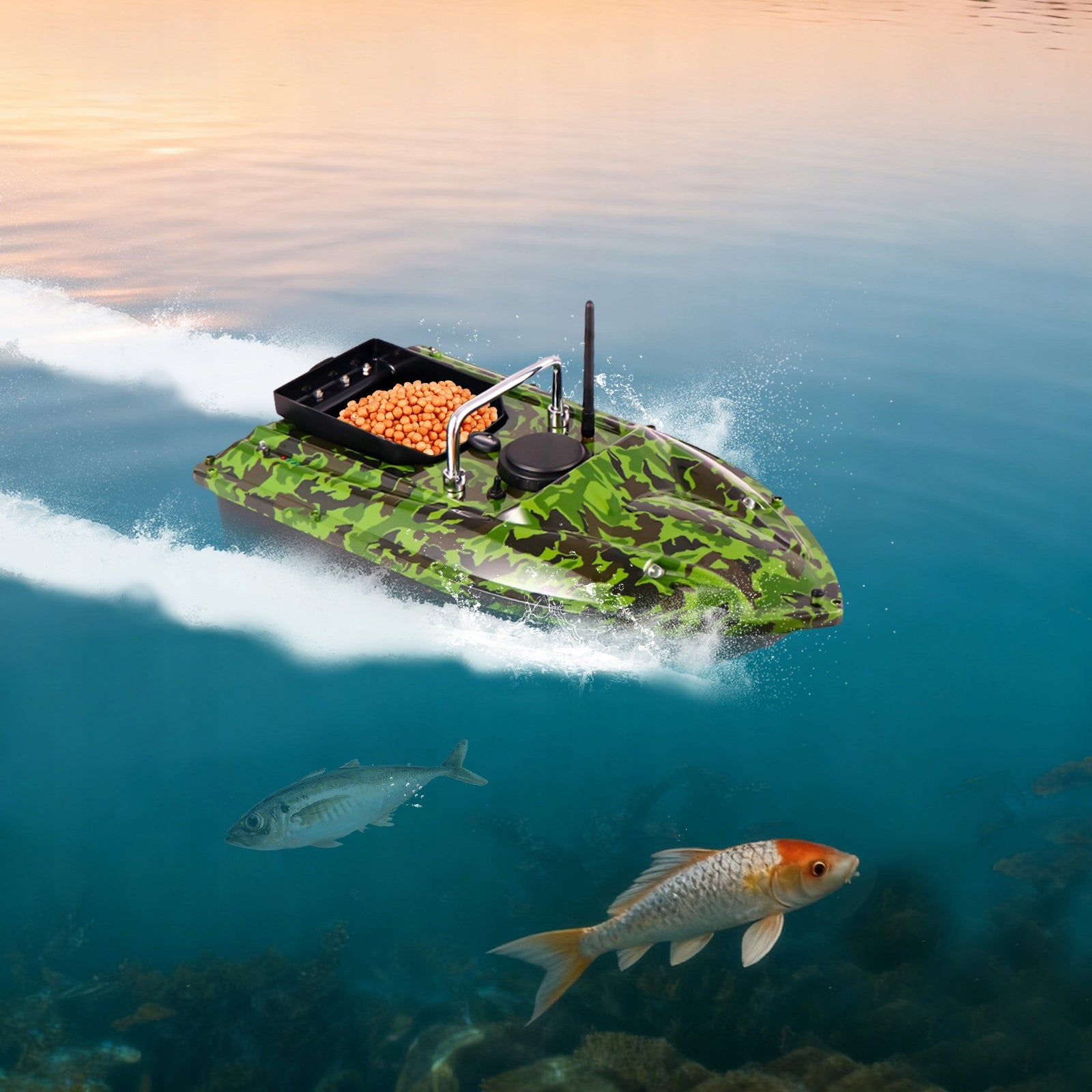 Fishing Bait Boat 500M Remote Control 1.5KG Loading 3h Battery Dual Motor Manufacturer code 500M BAIT BOAT FISHING