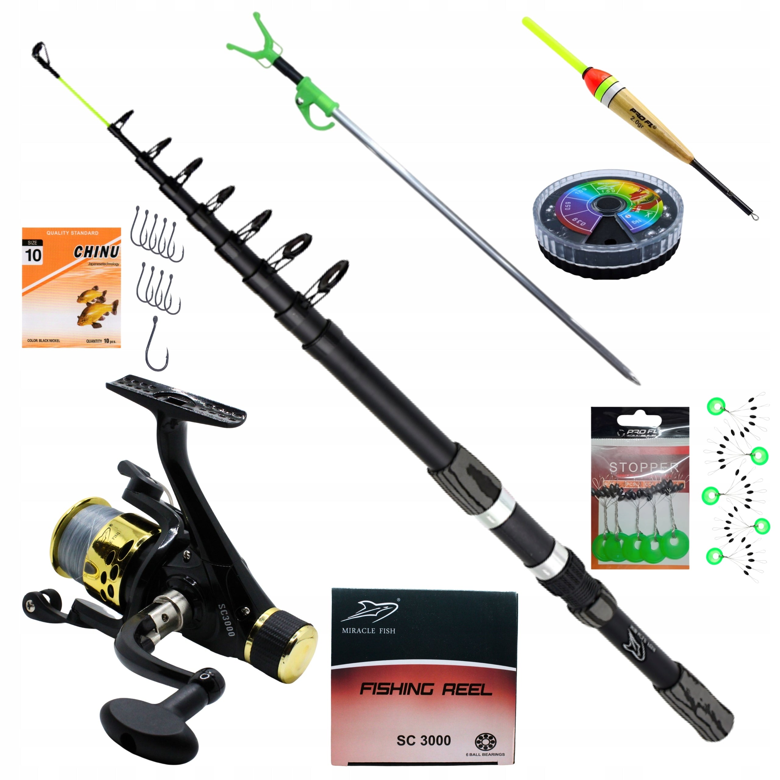 Fishing Kit Reel with Rod Basic Universal for Fishing