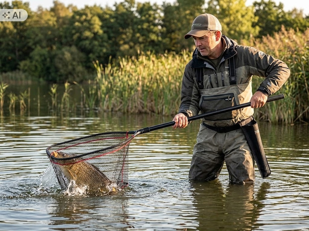 Fishing Landing Net Rubberized Telescopic Large 247cm Quick Drying Ulfur Manufacturer code UF72595