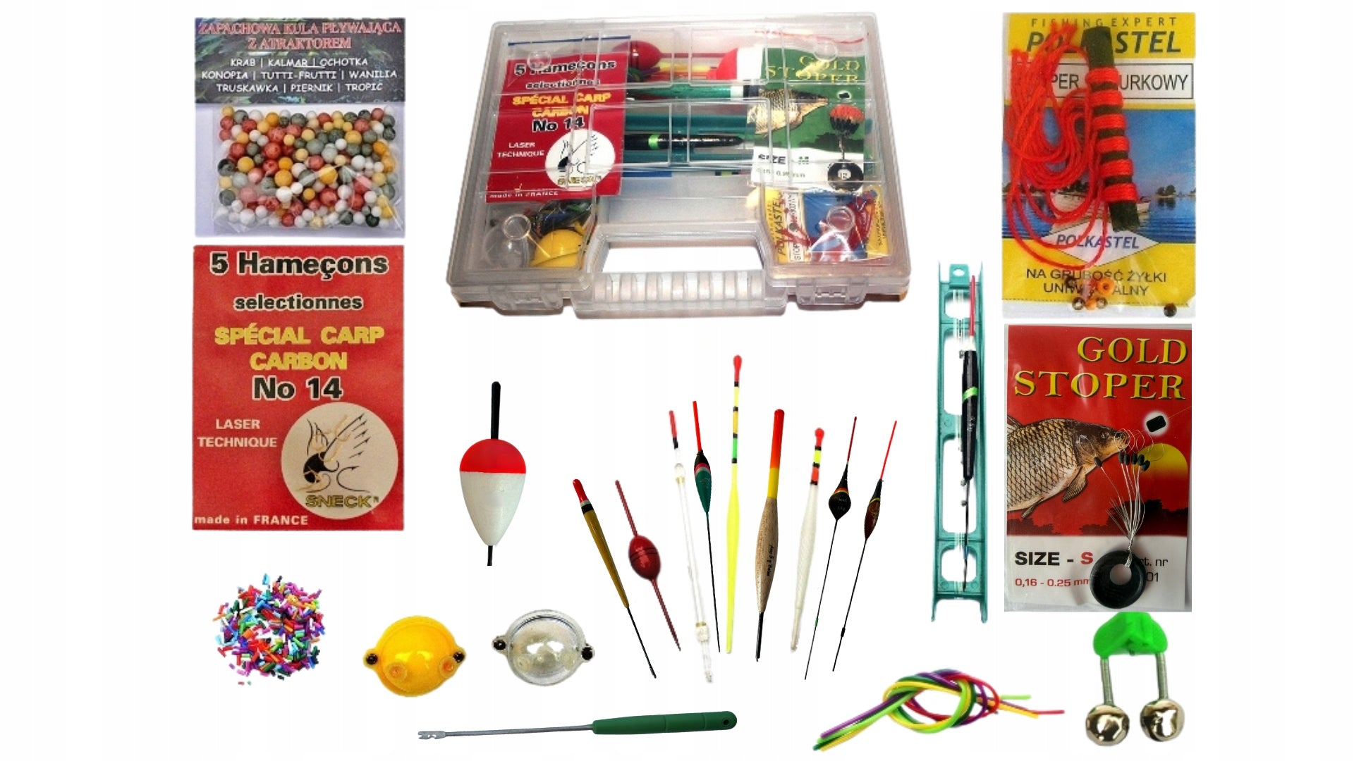 Fishing SET OF 419 ACCESSORIES + NT08 BOX FOR GIFT.