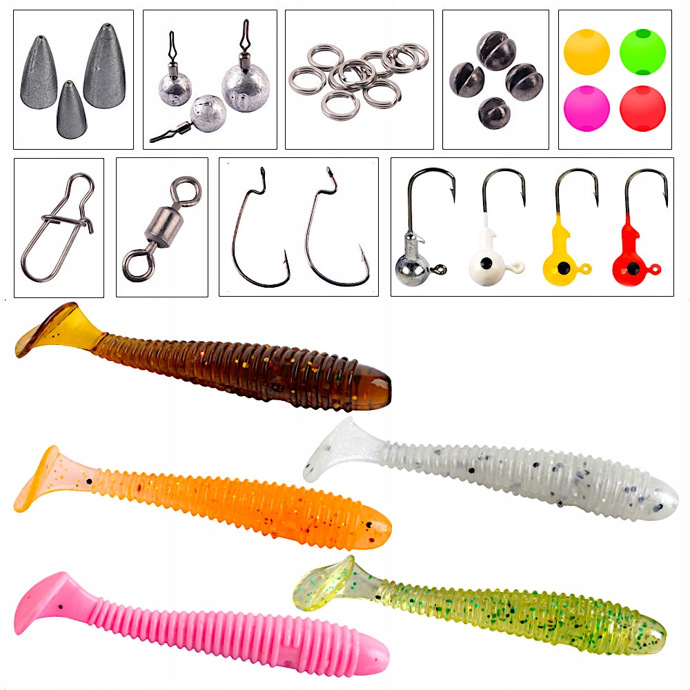 Fishing Spinning Lures Rubber Drop-Shot Texas Carolina Rig Jig Packaging status original