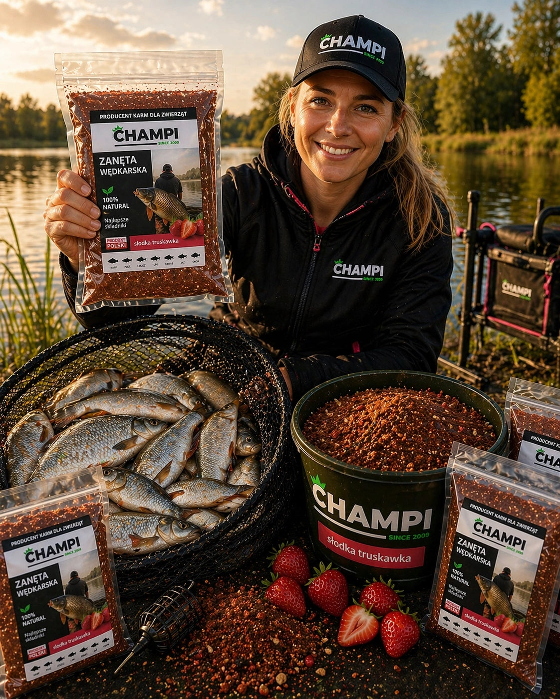 Fishing bait STRAWBERRY universal fruit bottom carp roach 4,5kg nr.6 Brand Champion
