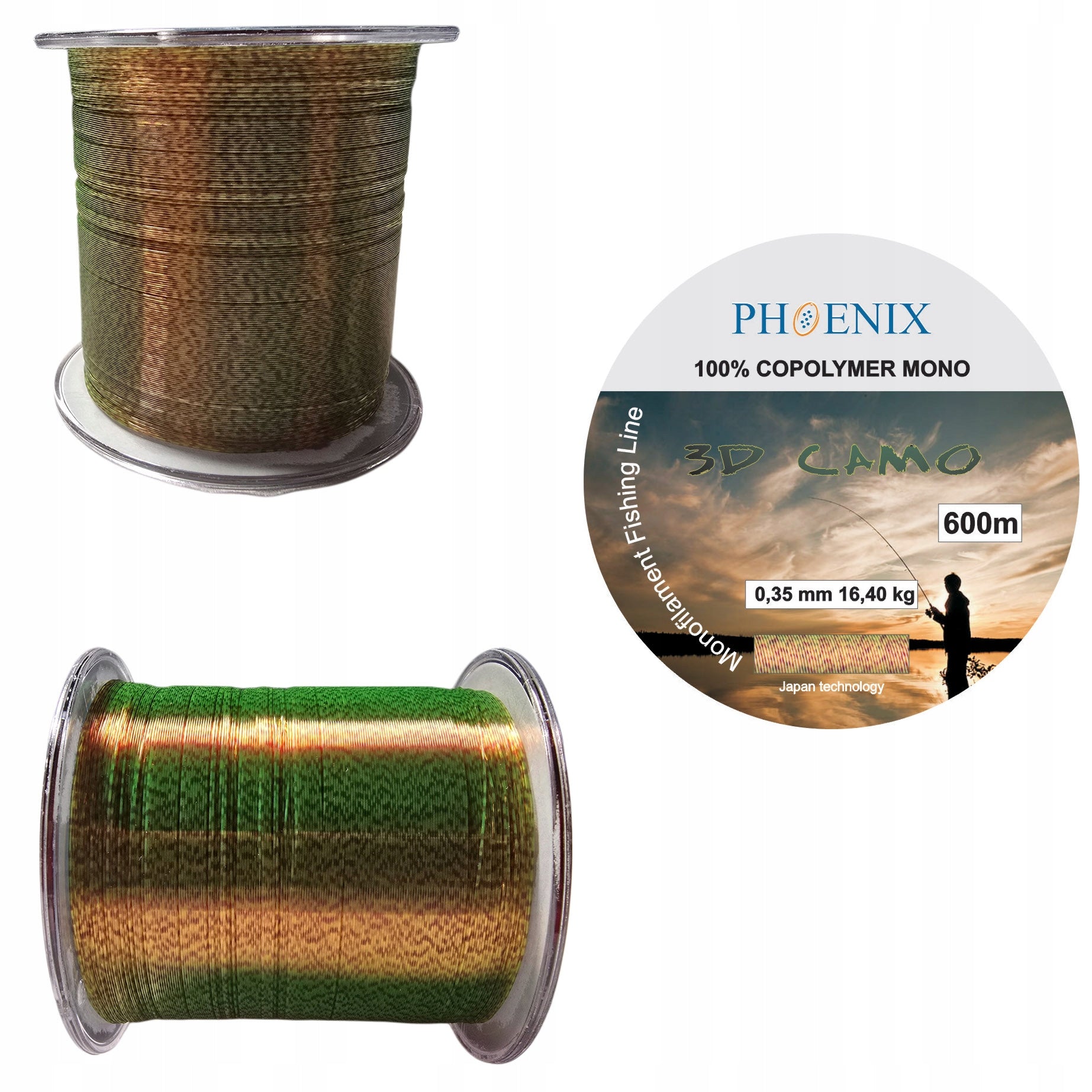 Fishing line Feeder float 3D LINE CAMO 0,35mm 16,40kg 600m