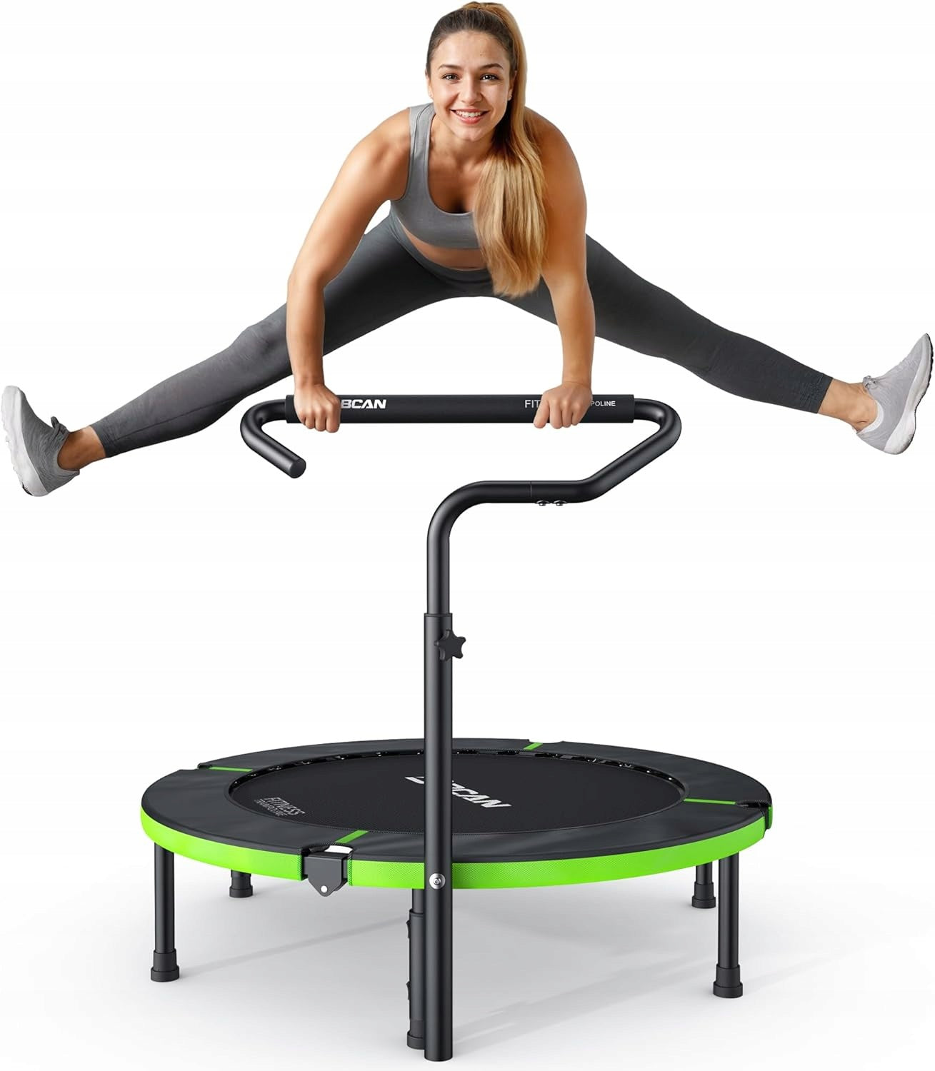 Fitness Trampoline BCAN 102 cm Folding with Adjustable Handle 150 kg