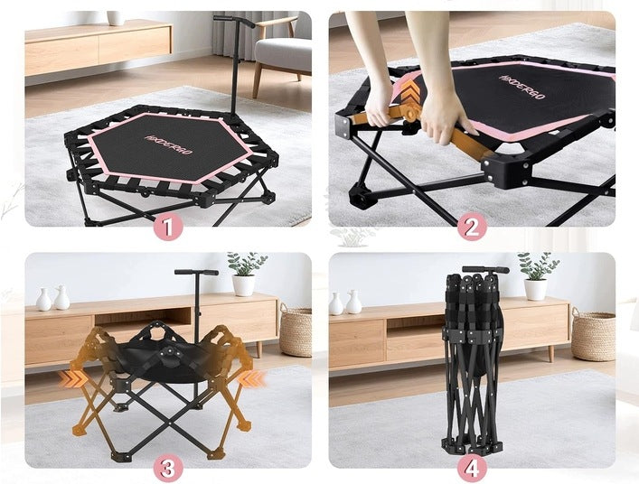 Fitness Trampoline HXD ERGO 70027 Folding 102cm Handle Quiet Bungee Packaging status original